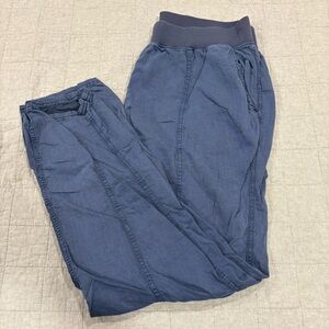 Faherty Arlie Day Pant Blue Size XL Linen Blend Straight Leg